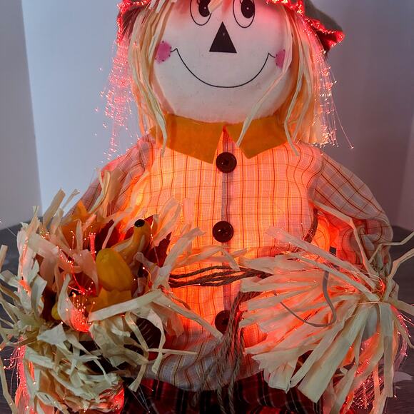 26” Vintage Frankie Fiber Optic Scarecrow Fall Thanksgiving Decor WORKING - Picture 9 of 9